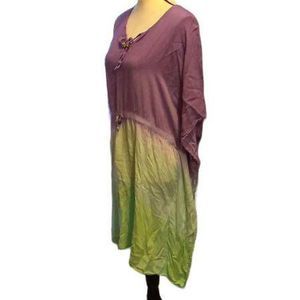 Seven Islands Color Block Green & Purple Dress Women's Size Medium‎